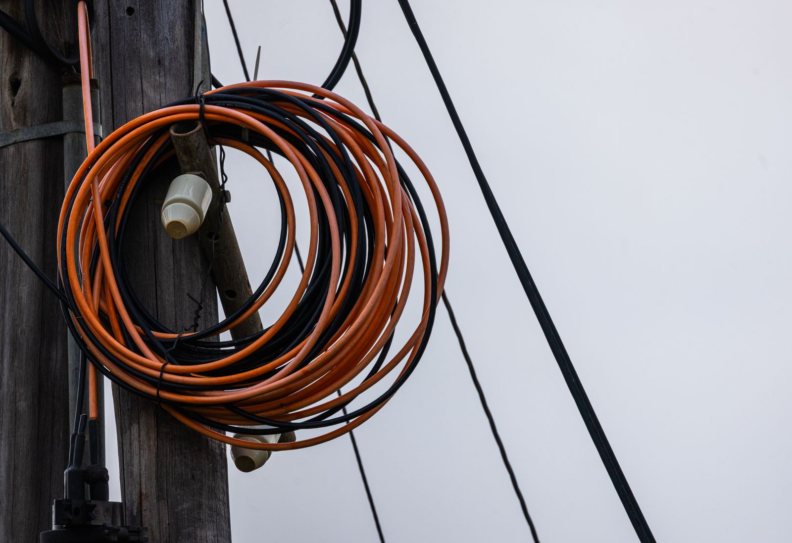 Bundled fiber optic and conduit lines